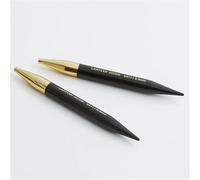 Lantern Moon austauschbare Rundstricknadeln, 8,5 cm, Ebenholz, kurze Stricknadeln, glatt für Anfänger, Strickärmeln, Mützen, runde Projekte (Schwarzgold, 6,00 mm)