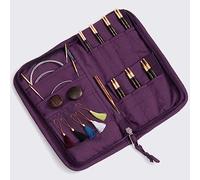 Lantern Moon Auswechselbare Stricknadeln - 7 Paar 10 cm lange 4-Zoll-Spitzen - 2 Drehschnüre 40,50 cm - Endkappen, Maschenmarkierer - Größen 3,3,5,4,4,5,5,5,5,6 mm