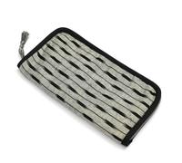 Lantern Moon Tasche für Strickzubehör - Tasche aus Baumwolle mit Reißverschluss - Aufbewahrung für Strickgeräte, Häkelnadeln, Kabel, Notizen, 19 x 10,5 x 3 cm, grau, schwarz, 19 x 10.5 x 3cm, Ikat