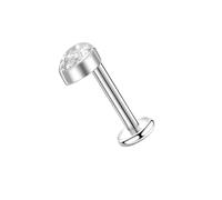 Lantine 16g+18g Fallenlassen Zirkon Labret Piercing Titan G23 8mm Internally Threaded Flat Back Piercing Ohr Knorpel Helix Tragus Conch Piercing