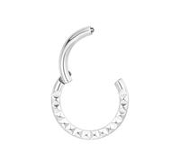 Lantine 16g Septum-Piercing Ring G23 Titan Silber 6mm Minimalist Scharnier Segment Clicker Helix Knorpel Daith Rook Conch Piercing Schmuck mit Marken-Samtbeutel