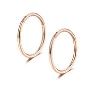 Lantine Nasenpiercing Ring 2/3/4 Stück - Dünn Scharnier Segmentring Clicker Septum Forward Helix Schmuck aus 316L Chirurgenstahl - Rosegold Nostril 6-16mm 16g 18g 20g