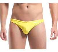 Lantra Besa Herren T Back G String Thong Badehose Bikini Bottom Slip für Sommer Schwimmen MEHRWEG cm (Typ 2) - Gelb (L, um 2 Größen Kleiner als DE Norm)