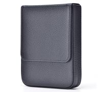 Lanxivi Füllfederhalter-Etui aus echtem Leder, 6 Fächer, schwarzes Leder, tragbare Stifttasche, Schubladen-Stil