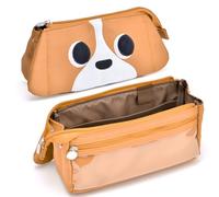 Lanxivi Hongdian Federmäppchen, große Kapazität, für Hunde, Schreibwaren, Bleistifte, Organizer, Tasche, Kosmetik, Büro, College, Schule, hautfarben, 3D Hund Motiv