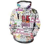 LAOLIUSN Herren Hipster Hip Hop Urban Sweatshirt Graffiti Street Art Hoodie Lustiger Pullover, Pink, Large