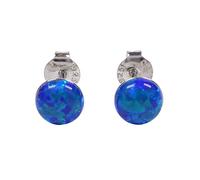 Lap Opal Ohrstecker aus 925 Sterling Silber 6mm Ohrringe für Damen und Mädchen (Blau)
