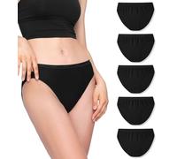 LAPASA Damen 5er Pack Funktionsunterwäsche Sportunterhose Outdoor Reiseunterwäsche Schnell trocknende Bikinislips L84, S, Schwarz