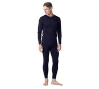 LAPASA Herren 100% Merinowolle Thermounterwäsche Set, Premium Merino Wolle Unterhemd & Unterhosen, warme Thermo Funktionsunterwäsche (M31, Warm, X-Large, blau)
