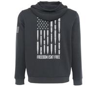 LAPG Herren Kapuzenpullover Freedom Isn't Free American Flag Zip Up Hoodie, bequem, langlebig, entworfen für CCW, Uni-Passform, Schwarz, Schwarz, Mittel