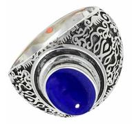Lapislazuli Edelstein 925 Sterling Silber Stilvoller Handgefertigter Band Ring Geschenkartikel Herren und Damen Alle Größen Schmuck CRG1220BV29_(75 (23.9))