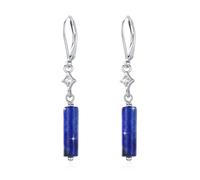 Lapislazuli Leverback Ohrringe hängend 925 Stern mit Bar Lapislazuli Ohrhänger zylindrische Ohrringe mit Lapis Schmuck Geschenke für Damen Kinder Mädchen