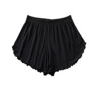 LApooh Damen-Pyjama-Shorts, Superkurze, Weiche Schlafhose, Dehnbare Pyjama-Hose, Legging-Knickers, Stilvolle Lounge-Shorts Zum Schlafen, Fitnessstudio, Laufen, Schwarz, L