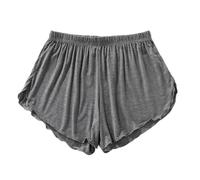 LApooh Damen-Pyjama-Shorts, Superkurze, Weiche Schlafhose, Dehnbare Pyjama-Hose, Legging-Schlüpfer, Stilvolle Lounge-Shorts Zum Schlafen, Fitnessstudio, Laufen, Dunkelgrau, S