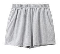 LApooh Kurze Schlafhose Damen Pyjama Shorts für Damen, Baumwolle, Schlafshorts mit Taschen, Übergröße, Süße Pyjama Kurzhose, Karierte Lounge Shorts, Hose für Zuhause, Yoga, Fitnessstudio, Lau