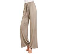 LApooh Lange Pyjamahose Für Damen, Leichte, Weiche, Bequeme Nachtwäsche Aus Modal, Lounge-Hose, Pyjama-Hose Mit Weitem Bein, Culottes Für Damen, Schlafen, Yoga, Laufen, Joggen, Tanzen, Khaki, L