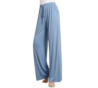LApooh Lange Pyjamahose Für Damen, Leichte, Weiche, Bequeme Nachtwäsche Aus Modal, Lounge-Hose, Pyjama-Hose Mit Weitem Bein, Culottes Für Damen, Zum Schlafen, Yoga, Laufen, Joggen, Tanzen, Blau, Xs