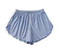 LApooh Women's Pyjama Shorts, Super Short Soft Sleeping Bottoms Shorts, Stretchy Pyjama Pants Legging Knickers Stylish Lounge Shorts for Sleep Gym Running,Light Blue,M