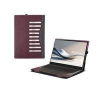 Laptop-Hülle für ASUS Zenbook S 14 (UX5406 UX5406SA) | Zenbook A14 UX3407 UX3407QA UX3407RA14 PU-Leder-Schutzhülle, abnehmbare Schale (Weinrot)