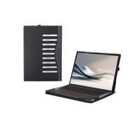 Laptop-Hülle für ASUS Zenbook S 14 (UX5406 UX5406SA) | Zenbook A14 UX3407 UX3407QA UX3407RA14 PU-Leder-Schutzhülle, abnehmbare Schale (dunkelgrau)