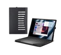 Laptop-Hülle für Dell Pro 14 Essential Laptop PV14250 14255 14 Zoll [keine anderen Modelle], PU-Leder-Schutzhülle, abnehmbare Schale (dunkelgrau)