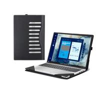 Laptop-Hülle für Dell Pro 16 Laptop PC16255 PC16250 [Hinweis für andere Modelle] All Inclusive Drop Case 40,6 cm (16 Zoll) PU Leder Schutzhülle abnehmbare Schale (dunkelgrau)