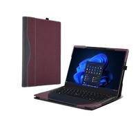 Laptop-Hülle für Lenovo ThinkPad X1 Carbon Gen 14 13 Aura Edition | ThinkPad X1 Carbon Gen12 Intel (14 Zoll) All Inclusive Drop Case PU Leder Schutzhülle Abnehmbare Schale (Weinrot)