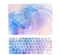 Laptop Hülle für Neues MacBook Air 13,6 Zoll Modell A2681 M2 2022 Freisetzung mit Liquid Retina Display Touch ID, Plastik Schützend Hartschale Case Cover & Tastaturschutz, Blau-Rosa