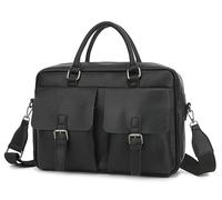 Laptop-Hülle mit 360-Grad-Schutz, Griff und Gurt, passend für Laptops von 33-39,6 cm (13 - 15,6 Zoll), Schwarz (Black Pu), 15 inch-15.6 inch