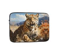 Laptop-Hülle mit Leopardenmuster auf der Suche nach Beute, 25,4 cm (10 Zoll), schlank und tragbar, geeignet für Büro, Reisen und Pendeln