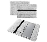 UC-Express Laptop Hülle - robuste Notebook Schutztasche - hochwertige Tasche aus Filz - kompatibel mit Samsung Galaxy Book4 / Edge/Pro/Pro 360 / Ultra 15-16 Zoll, Farbe:Hell Grau