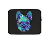 Laptop Hülle Tasche Französische Bulldogge Splash Art Laptop-Schutzhülle Multifunktion Notebook Hülle Mit Reißverschluß Notebooktasche 15In, Für Frauen, Notebook