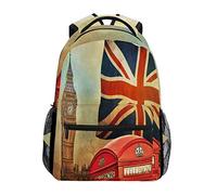 Laptop-Rucksack mit britischer Flagge von England, London, Big Ben, Telefon, wasserabweisend, Studenten, Reisen, Computer, Notebooks, Rucksack für Männer, Frauen, Jungen, Mädchen