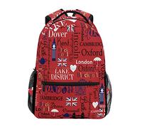 Laptop-Rucksack, Motiv: London UK Flag Big Ben, Herzform, wasserabweisend, für Studenten, Reisen, Computer-Notebooks für Herren, Damen, Jungen, Mädchen