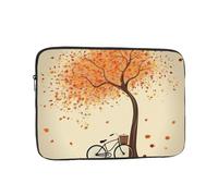 Laptop-Schutzhülle, Motiv: Baum Herbst Falling und Fahrrad, 10 Zoll, 12 Zoll, 13 Zoll, 15 Zoll, 17 Zoll, stoßfest, leicht, Laptop-Hülle für Damen und Herren