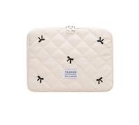 Laptop-Tragetasche, Computer-Hülle, Laptop-Schutzhülle mit Reißverschluss für Damen, Geschenk, schöne Schleifen, Laptophülle, Tragetasche, weiß, Large