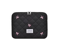 Laptop-Tragetasche, Computer-Hülle, Laptop-Schutzhülle mit Reißverschluss für Damen, Geschenk, schöne Schleifen, Laptophülle, Tragetasche, Schwarz , Large