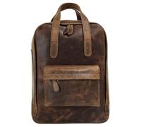 Laptoprucksack BAGAN "BAGAN Herren, Damen Rucksack echt Leder", Gr. B/H/T: 40cm x 30cm x 10cm, onesize, braun, Leder, Rindsleder, Retro, Rucksäcke Laptoprucksack, echt Leder (20735128-0) braun