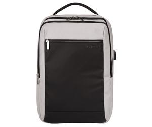 Laptoprucksack BUGATTI "SERA", Gr. B/H/T: 40cm x 30cm x 10cm, onesize, grau, Polyester, unifarben, Rucksäcke Laptoprucksack (69736503-0) grau