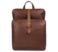 Laptoprucksack PIKÉ, Damen, Gr. B/H/T: 29cm x 38cm x 12cm, onesize, braun, Leder, Rindsleder, leicht glänzend, unifarben, Rucksäcke Laptoprucksack, echt Leder (25892500-0) braun