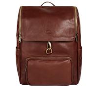 Laptoprucksack PIKÉ, Damen, Gr. B/H/T: 40cm x 31cm x 14cm, onesize, braun, Leder, Rindsleder, Rucksäcke Laptoprucksack, echt Leder, Made in Italy (027905-0)