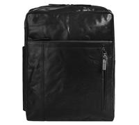 Laptoprucksack SPIKES & SPARROW, Damen, Gr. B/H/T: 29cm x 40cm x 16cm, onesize, schwarz, Leder, Rindsleder, Retro, Rucksäcke Laptoprucksack, echt Leder (90422230-0)