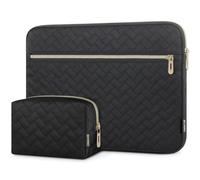 Laptoptasche 15,6 Zoll - 360° Schutz Laptophülle mit Zusatztasche für Zubehör, Wasserabweisende Laptop Tasche für MacBook Pro 16 M5 M4, Surface Laptop 15, Dell, HP, Lenovo, Schwarz