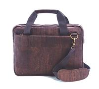 Laptoptasche aus Kork | Notebooktasche aus Kork-Stoff | Aktentasche mit Schultergurt | Schultertasche | dunkelbraun