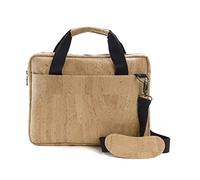 Laptoptasche aus Kork | stylische Notebooktasche aus Kork-Stoff | Aktentasche aus Kork mit Schultergurt | Schultertasche | hellbraun