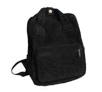 Laptoptasche für Mädchen, Schulrucksack aus Cord, Retro-Rucksack für Damen mit charakteristischem Griff, großes Fassungsvermögen für weiterführende Schulen, Universitäten und Freizeitausflüge, schwarz