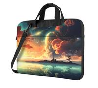 Laptoptasche Laptop-Tragetasche Anime Sky Messenger Umhängetasche mit Schultergurt Computertasche, Schwarz, 15.6 inch