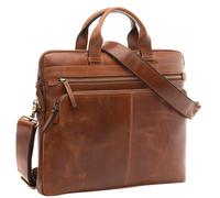 Laptoptasche schmal Leder braun 14" CARSON Arbeitstasche Aktentasche