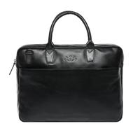 Laptoptasche schmal Leder schwarz 15" BOSTON Arbeitstasche Aktentasche