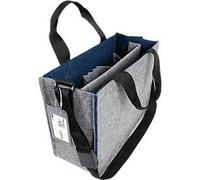 Laptoptasche Sigel Desk Sharing Bag Bicolor M, für Laptops bis 15,4″, 2 große Fächer/2 Seitenfächer, Tragegriffe, Schultergurt, Kunstfilz, dunkelblau-grau